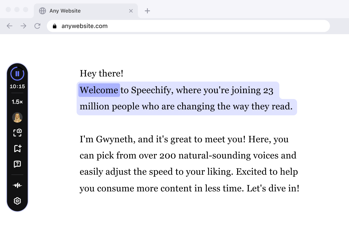 speechify chrome screenshot